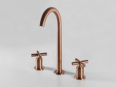 Miscelatore per lavabo da piano a 3 fori in acciaio inox&nbsp;Z316_X - RUBINETTERIE ZAZZERI