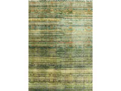 Tappeto rettangolare in lana&nbsp;SASSANID DOUBLE-HEADED PHOENIX ROUNDELS ON MULTI-COLOURED STRIPES - ZOLLANVARI