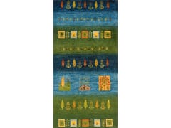 Tappeto rettangolare fatto a mano in lana&nbsp;STRIPES WOTH FLORA & FAUNA IN PENS 2 - ZOLLANVARI