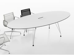 Tavolo da riunione ovale in laminato con sistema passacavi A1 MEETING - BK CONTRACT EQUIPMENT