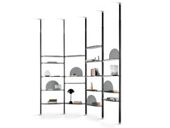 Libreria in metallo e vetro con fissaggio pavimento-soffitto&nbsp;ALBA - ARFLEX
