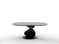 Tavolino ovale in vetro ARIEL - TONIN CASA