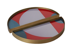 Vassoio rotondo in vetro&nbsp;BLUSH HALF-MOON - NOTRE MONDE