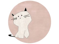 Tappeto rotondo in cotone per bambini CAT - UN TAPIS  PARIS