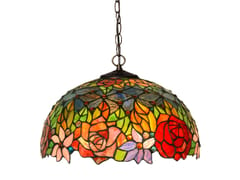 Lampada a sospensione in vetro in stile Tiffany CF16534 | Lampada a sospensione - ARTE DAL MONDO