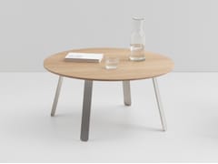 Tavolino rotondo in acciaio e legno SPRINGBACK | Tavolino - CRUSO