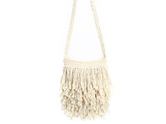 Borsa in cotone&nbsp;FRINGED MACRAME - BAZAR BIZAR