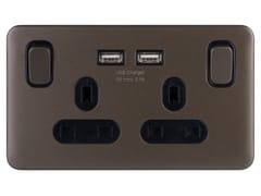 Presa elettrica multipla in acciaio inox con USB GGBL30202USBABMBS - SCHNEIDER ELECTRIC UK
