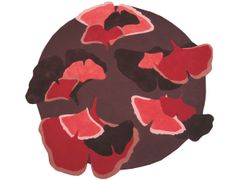 Tappeto a fiori rotondo in lana&nbsp;GINKGO | Tappeto rotondo - TOULEMONDE BOCHART