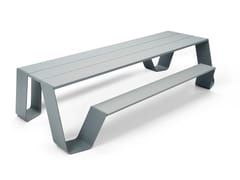 Tavolo da picnic in alluminio verniciato a polvere con sedie integrate HOPPER PICNIC AA - EXTREMIS
