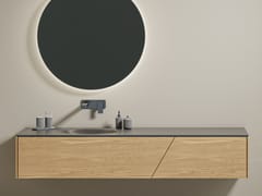 Mobile lavabo sospeso in pietra lavica con lavabo integrato LEAF | Mobile lavabo in pietra lavica - G.M.G. MARBLE & DESIGN