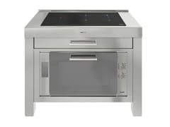 Modulo cucina freestanding in acciaio inox per piano cottura MILANO 5 INDUZIONE 120cm - FOSTER