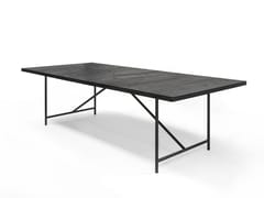 Tavolo rettangolare con top in legno massello NERVI - RIVA INDUSTRIA MOBILI