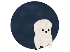 Tappeto rotondo in cotone per bambini OWL - UN TAPIS  PARIS