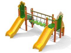 Struttura ludica in polietilene&nbsp;PICCOLO CESPUGLIO PONTE MOBILE - STILEURBANO