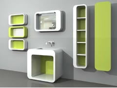 Mobile lavabo da terra con pensile con specchio UnopuntoZero COMP 2 - LASA IDEA