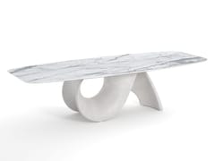 Tavolo con piano in ceramica e base in cemento SEASHELL | Tavolo in ceramica - CALLIGARIS