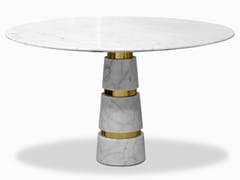 Tavolo rotondo in marmo di Carrara AVALANCHE | Tavolo - KOKET