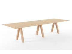 Tavolo rettangolare in rovere TRESTLE | Tavolo con gambe in legno - VICCARBE