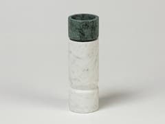 Vaso in marmo di Carrara e in marmo Guatemala verde TUBE TALL - TCC WHITESTONE