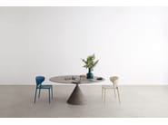 CLAY by Desalto - Tavolo rotondo con piano spatolato a mano - 3