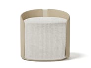 SUITE by Capital Collection - Pouf imbottito rotondo in pelle e tessuto - 2 SUITE by Capital Collection - Pouf imbottito rotondo in pelle e tessuto - 2