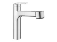 DOMO E 10.701.033.700FL by KWC - Miscelatore da cucina in acciaio inox con doccetta estraibile