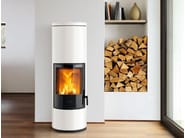E924-H | Stufa by Piazzetta - Stufa a legna in acciaio a parete classe A+