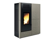 FOLIA | Termostufa by CAMINETTI MONTEGRAPPA - Termostufa a pellet in acciaio e maiolica - 2