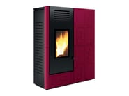 FOLIA | Termostufa by CAMINETTI MONTEGRAPPA - Termostufa a pellet in acciaio e maiolica - 4