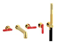 BOLD LEVER B2398 by IB - Rubinetto per vasca a 5 fori a muro con doccetta - 18