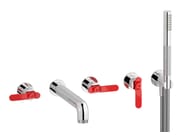 BOLD LEVER B2398 by IB - Rubinetto per vasca a 5 fori a muro con doccetta - 4