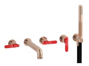 BOLD LEVER B2398 by IB - Rubinetto per vasca a 5 fori a muro con doccetta - 24