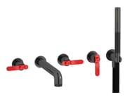 BOLD LEVER B2398 by IB - Rubinetto per vasca a 5 fori a muro con doccetta - 2