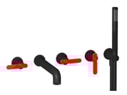 BOLD LEVER B2398 by IB - Rubinetto per vasca a 5 fori a muro con doccetta - 14