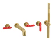 BOLD LEVER B2398 by IB - Rubinetto per vasca a 5 fori a muro con doccetta - 16