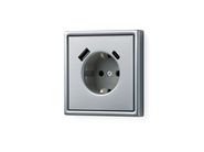 LS 990 USB C Schuko aluminium electrical socket with USB By JUNG