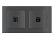 KEYSTONE | Presa elettrica doppia by EKINEX - Presa internet doppia a 2 moduli - 2