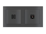 KEYSTONE | Presa elettrica doppia by EKINEX - Presa internet doppia a 2 moduli - 4