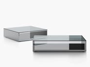 LITT by ACERBIS - Tavolino rettangolare in acciaio inox e cristallo