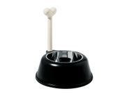 Alessi LulàJar AMMI21 B Contenitore per Cibo per Cani di Design con Coperchio Decorato, Vetro e Resina Termoplastica, Nero
