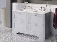 MINERVA | Mobile lavabo da terra by Burlington - Mobile lavabo da terra doppio in MDF con cassetti