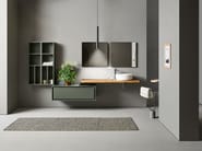 FRAME 105 by Pirovano - Composizione bagno con lavabo, colonna e specchio