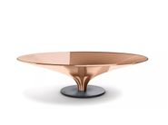 OVNI UP Low round glass and aluminium coffee table By Roche Bobois
