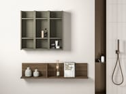 LOOP 53 09 by Stocco - Mobile lavabo doppio in noce con pensile - 2