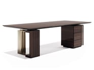 TYCOON L by Capital Collection - Scrivania rettangolare in legno con cassetti