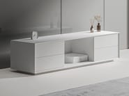 EDGE MULBERRY CHAMFERED by WORKSPACE - Mobile ufficio basso in legno con cassetti