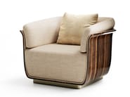 MON ALLURE WOOD by Capital Collection - Poltrona in tessuto e legno con braccioli