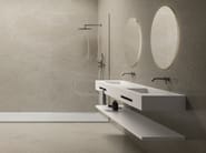 CONTRACT | Mobile lavabo doppio by Fiora - Mobile lavabo doppio sospeso in Solid Surface