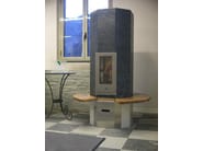 OTA2 | Stufa con panca by KarniaFire - Stufa a legna in pietra naturale con panca - 2